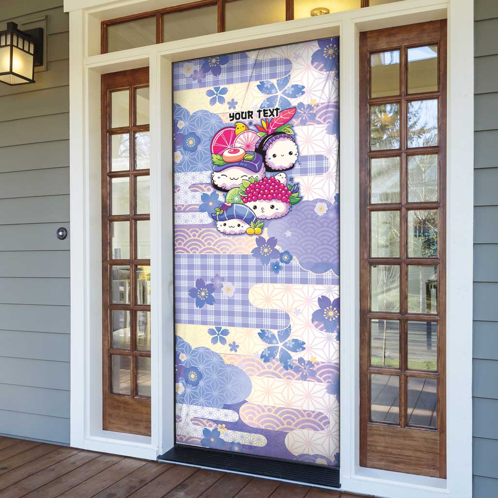 Personalized Japanese Kawaii Sushi Door Cover Blue Wagara Palaka This Is How I Roll - Wonder Print Shop