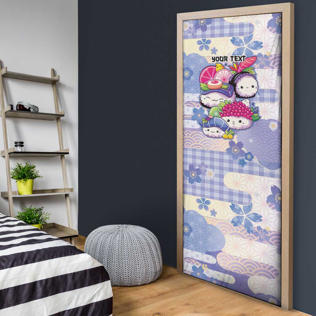 Personalized Japanese Kawaii Sushi Door Cover Blue Wagara Palaka This Is How I Roll - Wonder Print Shop