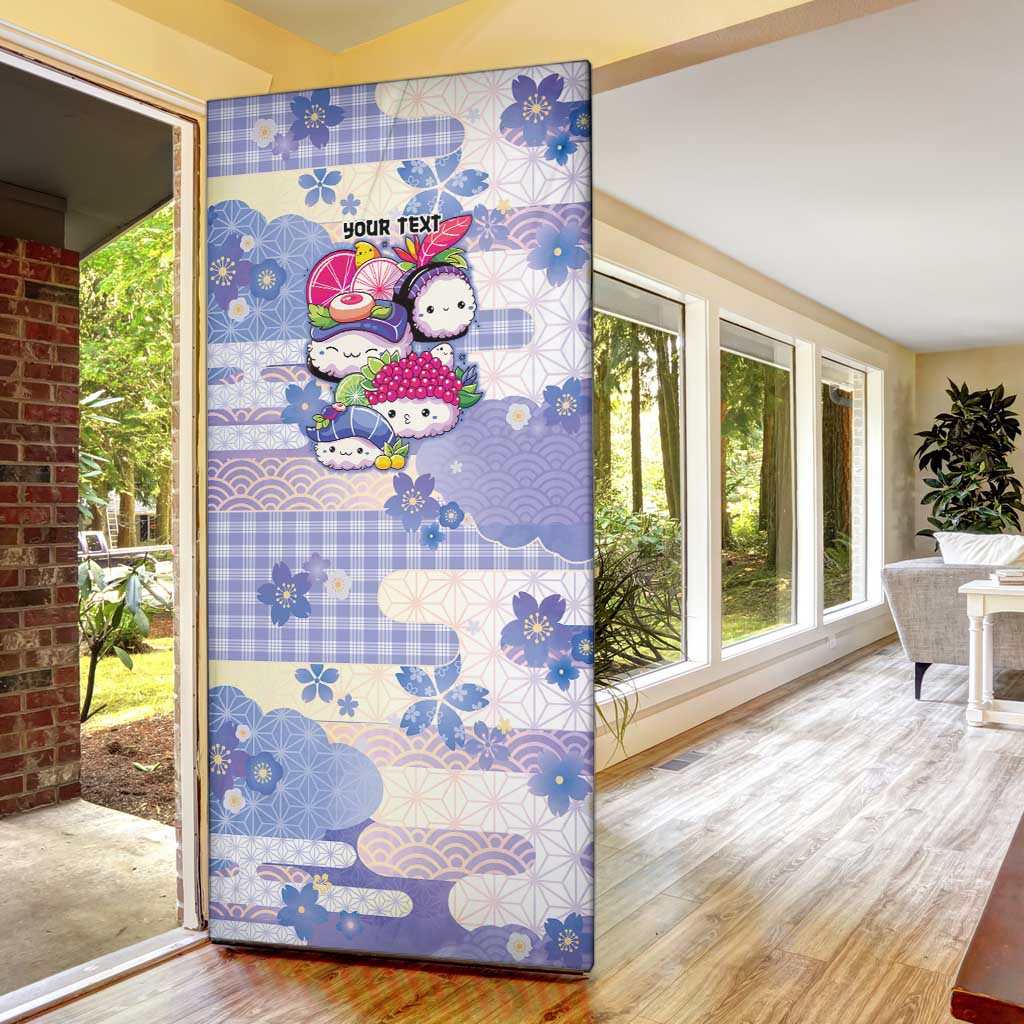 Personalized Japanese Kawaii Sushi Door Cover Blue Wagara Palaka This Is How I Roll - Wonder Print Shop