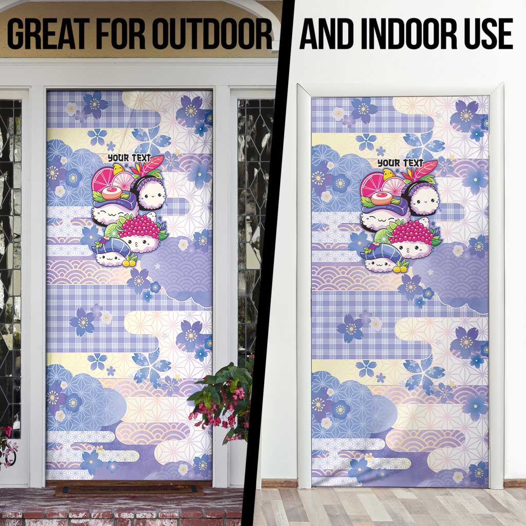Personalized Japanese Kawaii Sushi Door Cover Blue Wagara Palaka This Is How I Roll - Wonder Print Shop