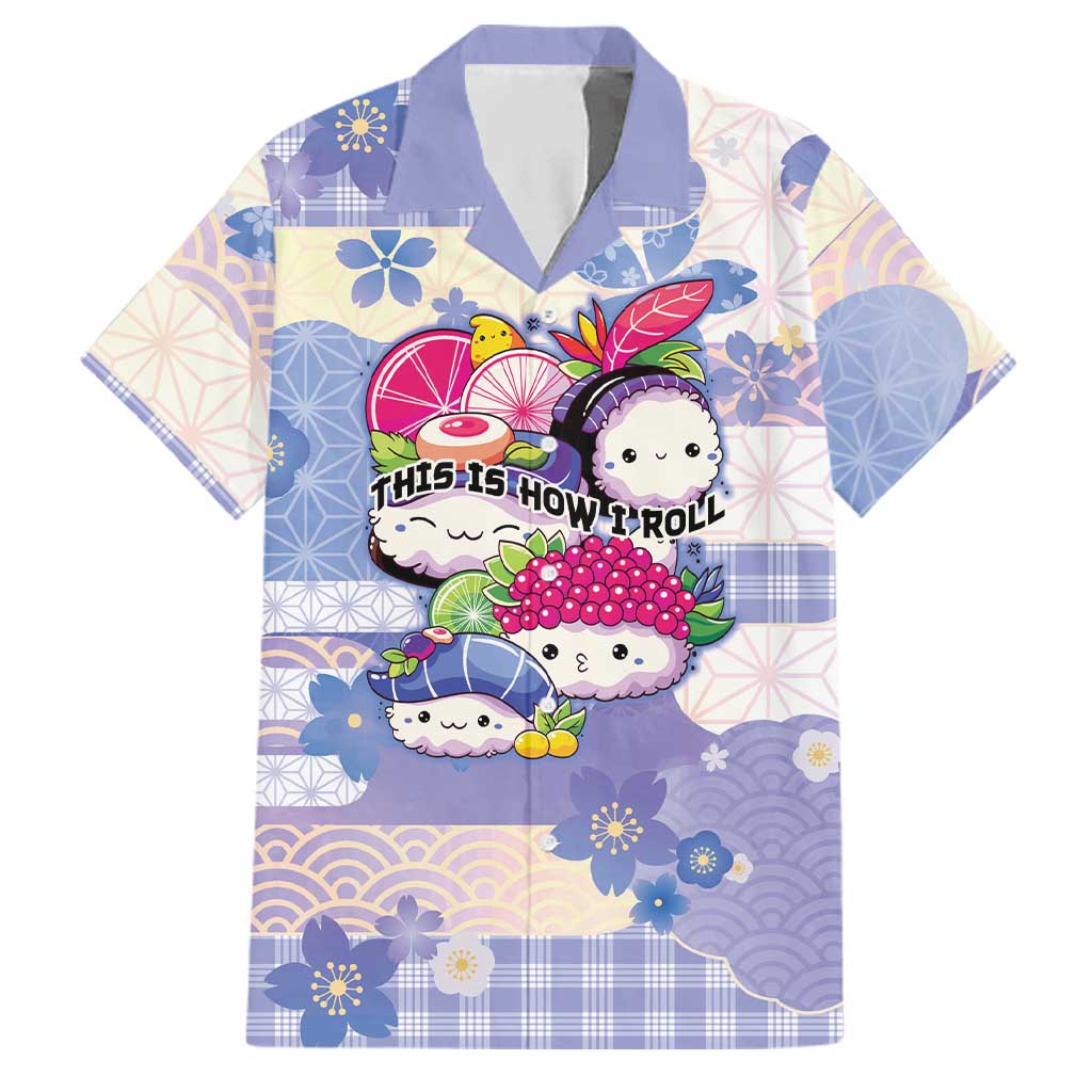 Personalized Japanese Kawaii Sushi Family Matching Summer Maxi Dress and Hawaiian Shirt Blue Wagara Palaka This Is How I Roll