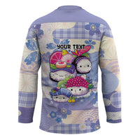 Personalized Japanese Kawaii Sushi Hockey Jersey Blue Wagara Palaka This Is How I Roll - Wonder Print Shop