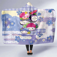 Japanese Kawaii Sushi Hooded Blanket Blue Wagara Palaka This Is How I Roll - Wonder Print Shop