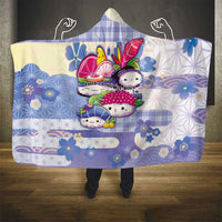 Japanese Kawaii Sushi Hooded Blanket Blue Wagara Palaka This Is How I Roll - Wonder Print Shop