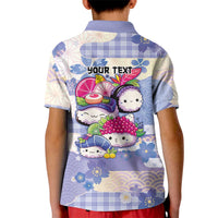Personalized Japanese Kawaii Sushi Kid Polo Shirt Blue Wagara Palaka This Is How I Roll - Wonder Print Shop
