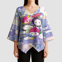 Personalized Japanese Kawaii Sushi Kimono Sleeve Blouse Blue Wagara Palaka This Is How I Roll - Wonder Print Shop
