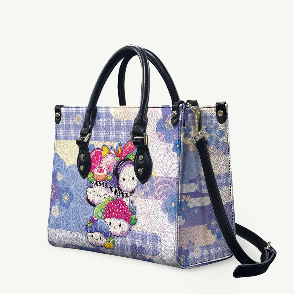 Japanese Kawaii Sushi Leather Bag Blue Wagara Palaka This Is How I Roll - Wonder Print Shop