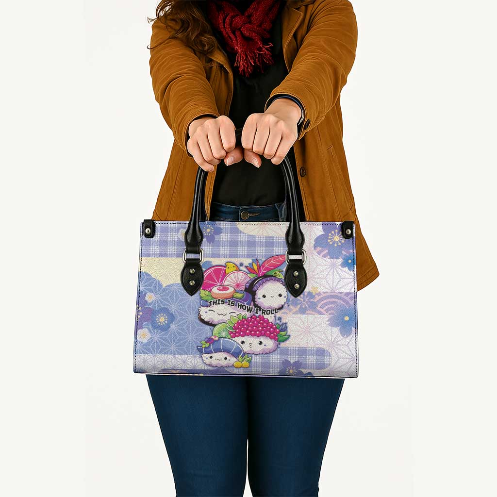 Japanese Kawaii Sushi Leather Bag Blue Wagara Palaka This Is How I Roll - Wonder Print Shop