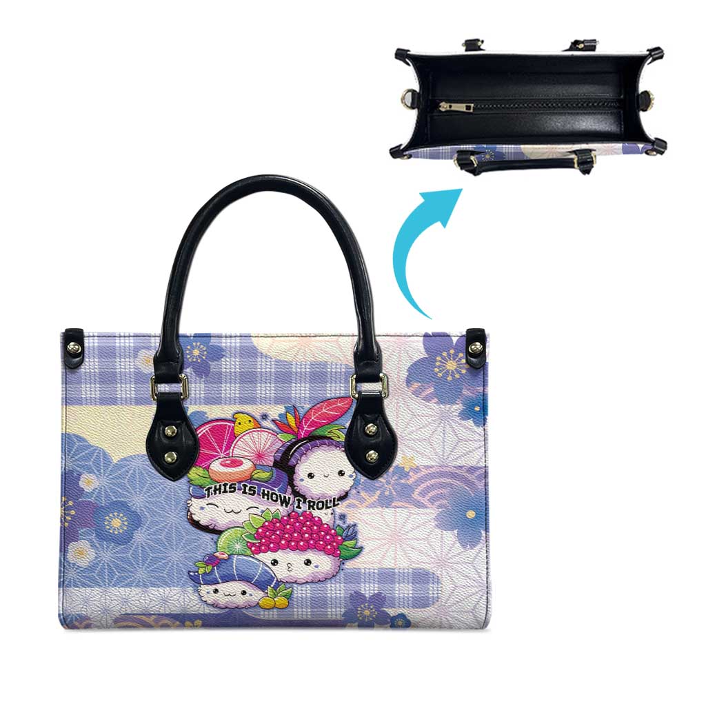 Japanese Kawaii Sushi Leather Bag Blue Wagara Palaka This Is How I Roll - Wonder Print Shop