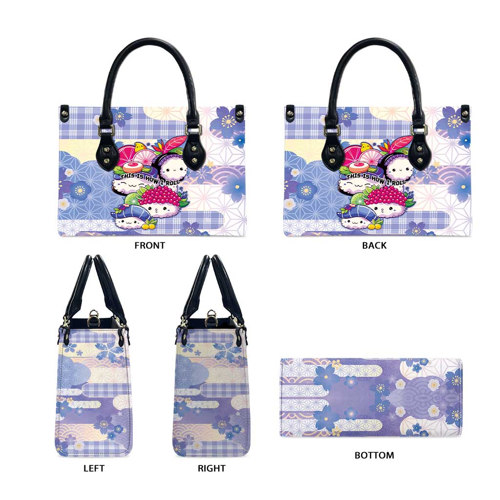 Japanese Kawaii Sushi Leather Bag Blue Wagara Palaka This Is How I Roll - Wonder Print Shop