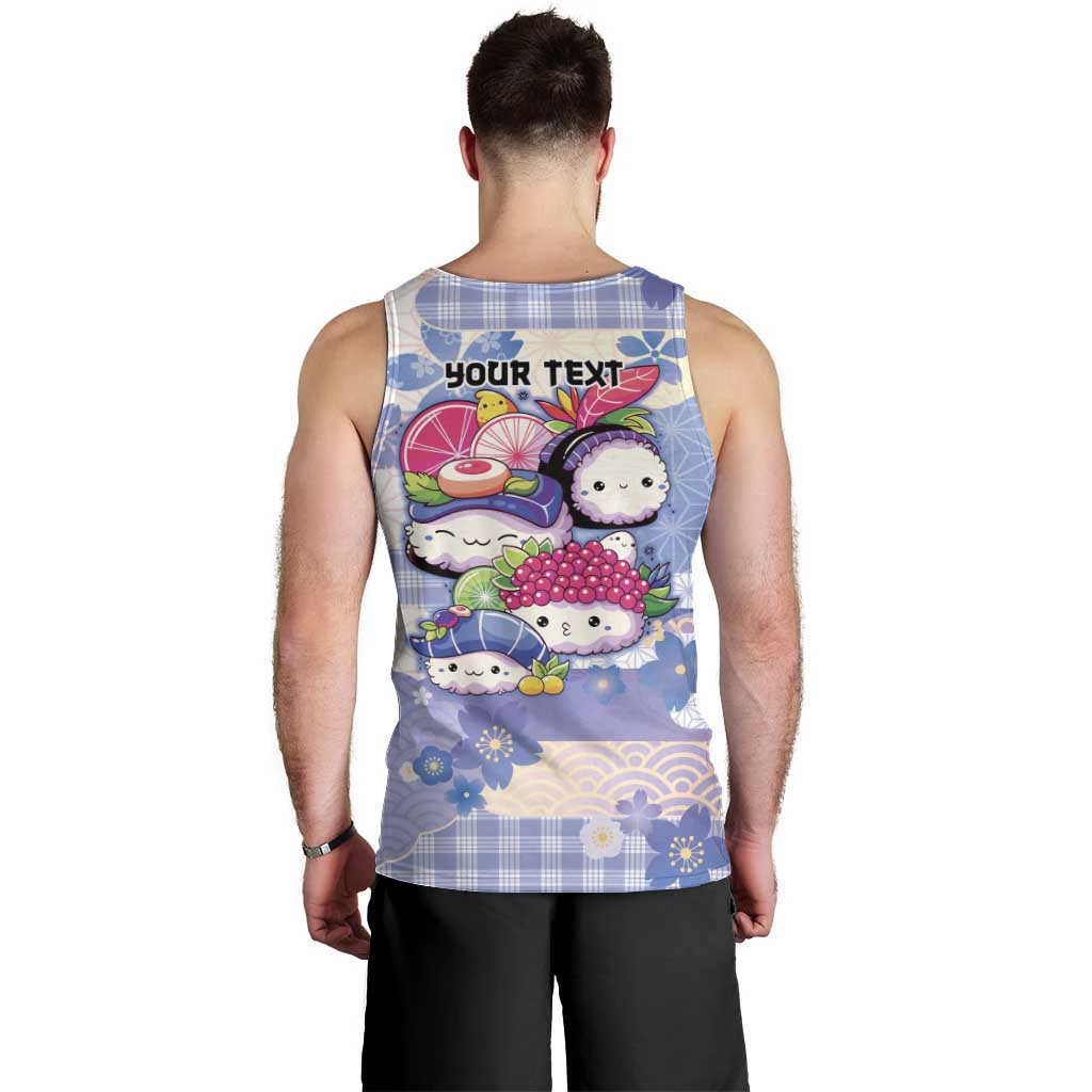 Personalized Japanese Kawaii Sushi Men Tank Top Blue Wagara Palaka This Is How I Roll - Wonder Print Shop