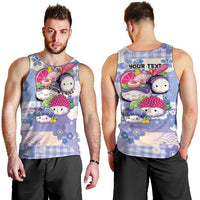 Personalized Japanese Kawaii Sushi Men Tank Top Blue Wagara Palaka This Is How I Roll - Wonder Print Shop