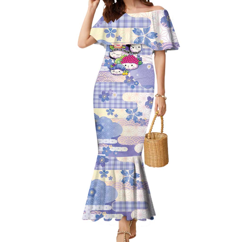 Personalized Japanese Kawaii Sushi Mermaid Dress Blue Wagara Palaka This Is How I Roll - Wonder Print Shop