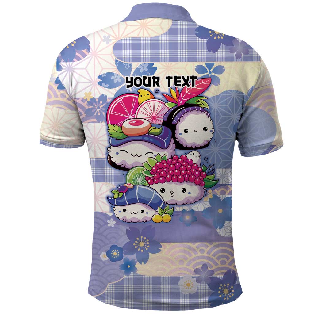 Personalized Japanese Kawaii Sushi Polo Shirt Blue Wagara Palaka This Is How I Roll - Wonder Print Shop