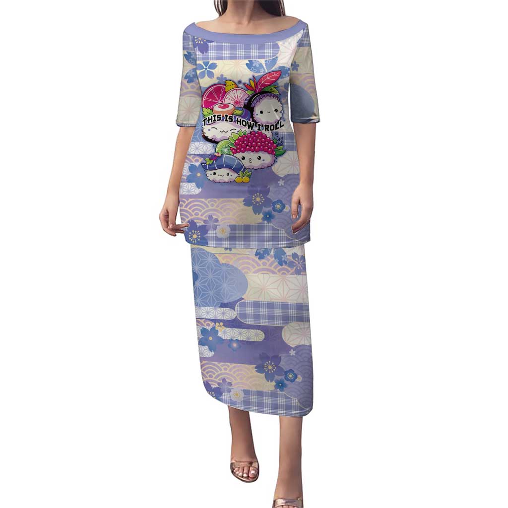 Personalized Japanese Kawaii Sushi Puletasi Blue Wagara Palaka This Is How I Roll - Wonder Print Shop
