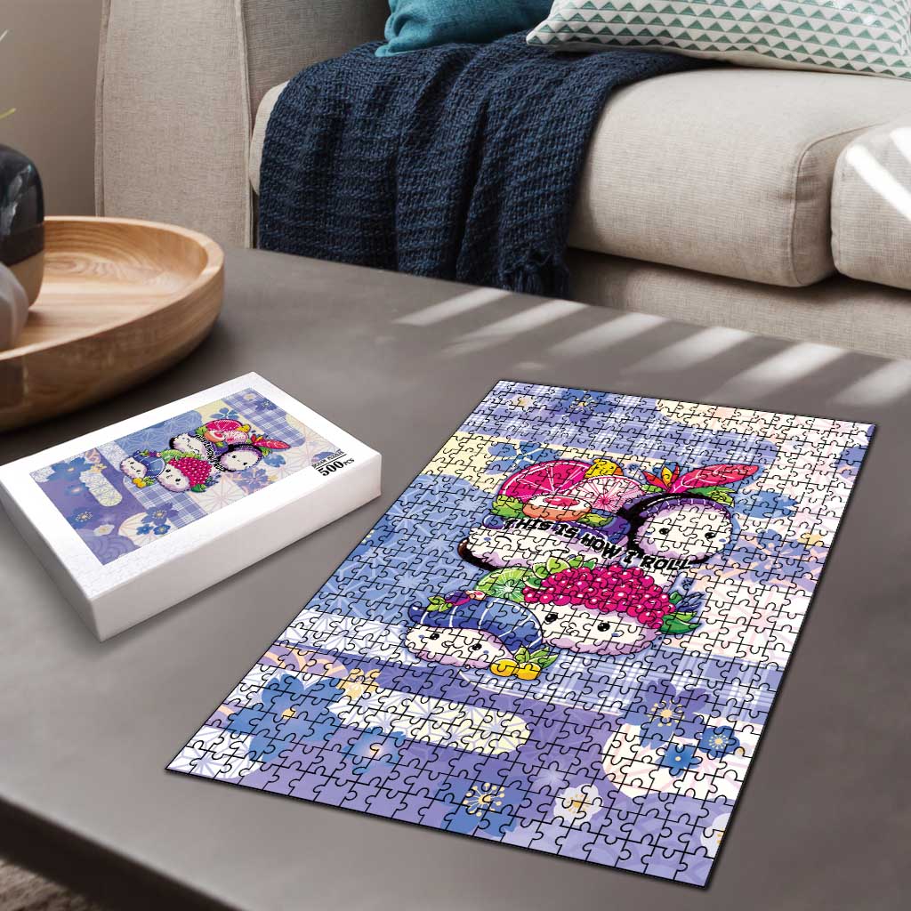 Japanese Kawaii Sushi Puzzle Blue Wagara Palaka This Is How I Roll - Wonder Print Shop