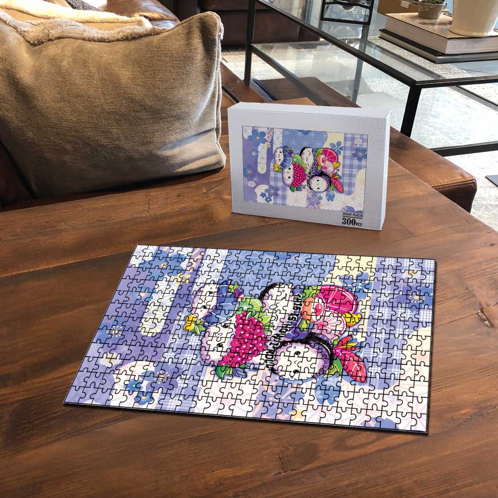 Japanese Kawaii Sushi Puzzle Blue Wagara Palaka This Is How I Roll - Wonder Print Shop