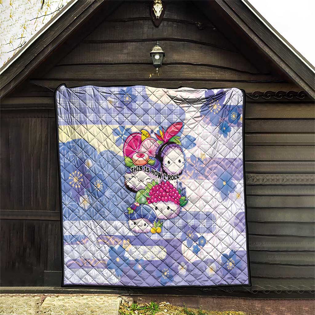 Japanese Kawaii Sushi Quilt Blue Wagara Palaka This Is How I Roll - Wonder Print Shop