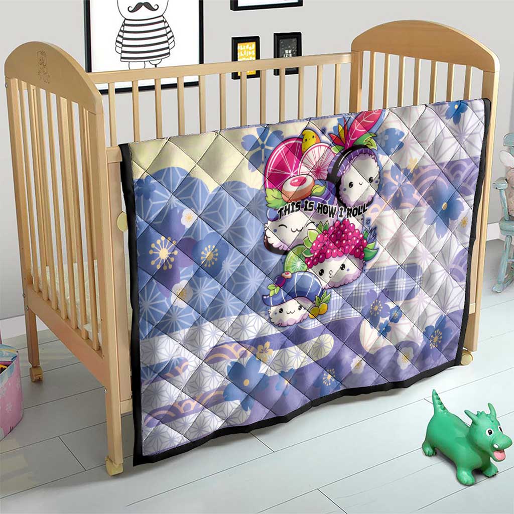 Japanese Kawaii Sushi Quilt Blue Wagara Palaka This Is How I Roll - Wonder Print Shop