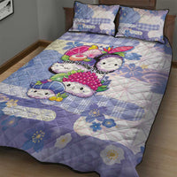 Japanese Kawaii Sushi Quilt Bed Set Blue Wagara Palaka This Is How I Roll - Wonder Print Shop