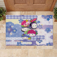 Japanese Kawaii Sushi Rubber Doormat Blue Wagara Palaka This Is How I Roll - Wonder Print Shop