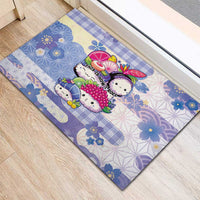 Japanese Kawaii Sushi Rubber Doormat Blue Wagara Palaka This Is How I Roll - Wonder Print Shop