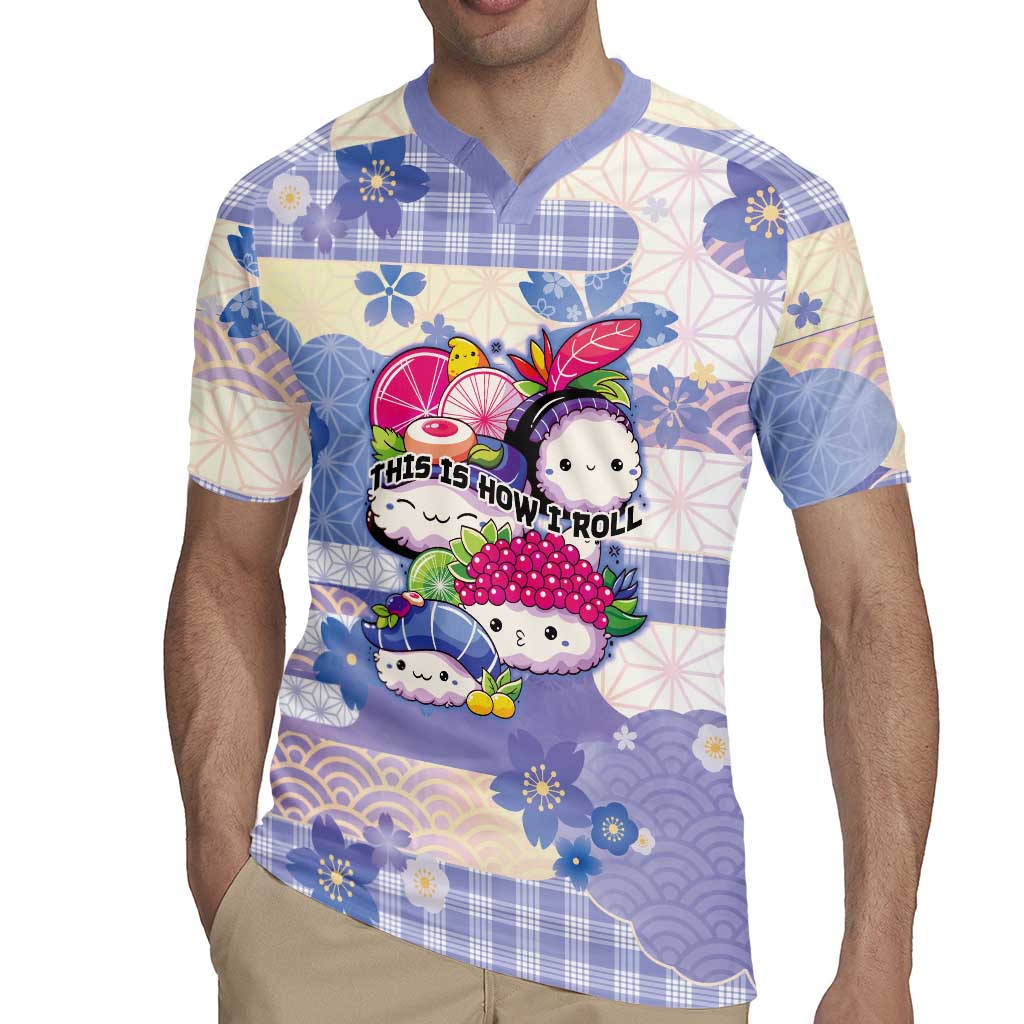 Personalized Japanese Kawaii Sushi Rugby Jersey Blue Wagara Palaka This Is How I Roll - Wonder Print Shop