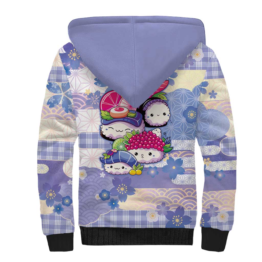 Personalized Japanese Kawaii Sushi Sherpa Hoodie Blue Wagara Palaka This Is How I Roll - Wonder Print Shop