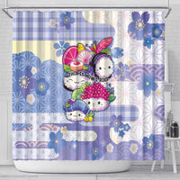 Japanese Kawaii Sushi Shower Curtain Blue Wagara Palaka This Is How I Roll - Wonder Print Shop