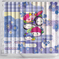 Japanese Kawaii Sushi Shower Curtain Blue Wagara Palaka This Is How I Roll - Wonder Print Shop