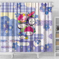 Japanese Kawaii Sushi Shower Curtain Blue Wagara Palaka This Is How I Roll - Wonder Print Shop