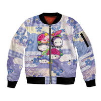 Personalized Japanese Kawaii Sushi Sleeve Zip Bomber Jacket Blue Wagara Palaka This Is How I Roll - Wonder Print Shop