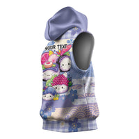Personalized Japanese Kawaii Sushi Sleeveless Hoodie Blue Wagara Palaka This Is How I Roll - Wonder Print Shop