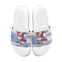 Japanese Kawaii Sushi Slide Sandals Blue Wagara Palaka This Is How I Roll - Wonder Print Shop