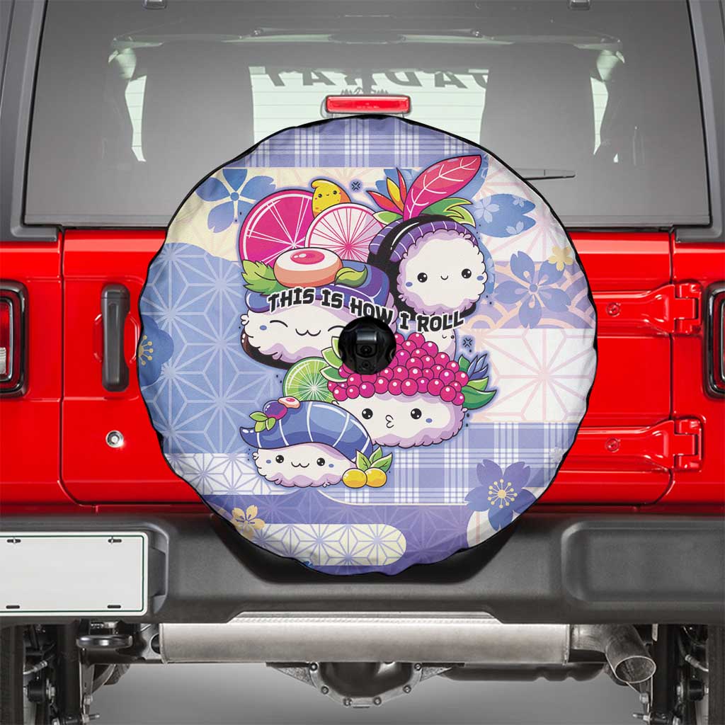 Japanese Kawaii Sushi Spare Tire Cover Blue Wagara Palaka This Is How I Roll - Wonder Print Shop