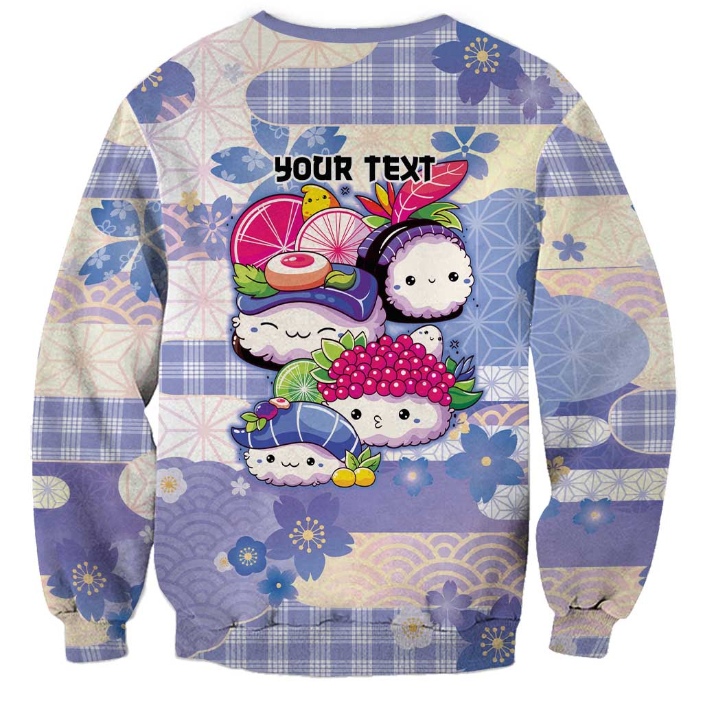 Personalized Japanese Kawaii Sushi Sweatshirt Blue Wagara Palaka This Is How I Roll - Wonder Print Shop