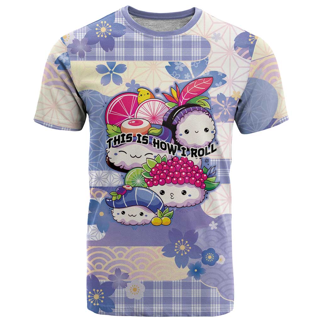 Personalized Japanese Kawaii Sushi T Shirt Blue Wagara Palaka This Is How I Roll - Wonder Print Shop