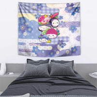 Japanese Kawaii Sushi Tapestry Blue Wagara Palaka This Is How I Roll - Wonder Print Shop