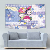 Japanese Kawaii Sushi Tapestry Blue Wagara Palaka This Is How I Roll - Wonder Print Shop