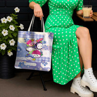 Japanese Kawaii Sushi Tote Bag Blue Wagara Palaka This Is How I Roll - Wonder Print Shop