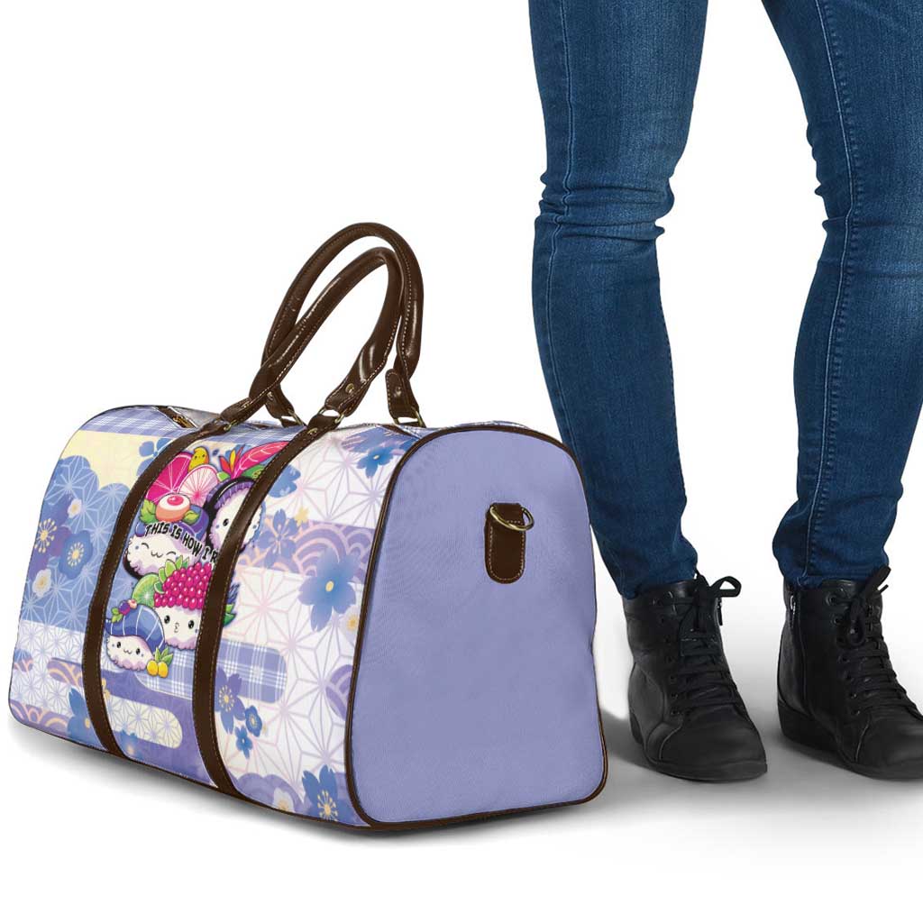Japanese Kawaii Sushi Travel Bag Blue Wagara Palaka This Is How I Roll - Wonder Print Shop