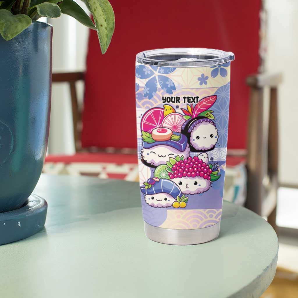 Personalized Japanese Kawaii Sushi Tumbler Cup Blue Wagara Palaka This Is How I Roll - Wonder Print Shop