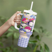 Personalized Japanese Kawaii Sushi Tumbler With Handle Blue Wagara Palaka This Is How I Roll - Wonder Print Shop