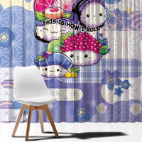 Japanese Kawaii Sushi Window Curtain Blue Wagara Palaka This Is How I Roll - Wonder Print Shop