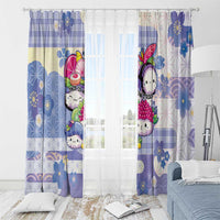 Japanese Kawaii Sushi Window Curtain Blue Wagara Palaka This Is How I Roll - Wonder Print Shop