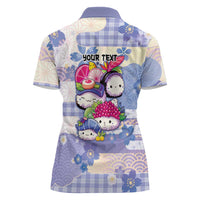 Personalized Japanese Kawaii Sushi Women Polo Shirt Blue Wagara Palaka This Is How I Roll - Wonder Print Shop