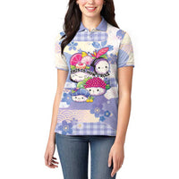 Personalized Japanese Kawaii Sushi Women Polo Shirt Blue Wagara Palaka This Is How I Roll - Wonder Print Shop