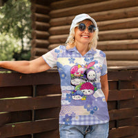 Personalized Japanese Kawaii Sushi Women Polo Shirt Blue Wagara Palaka This Is How I Roll - Wonder Print Shop