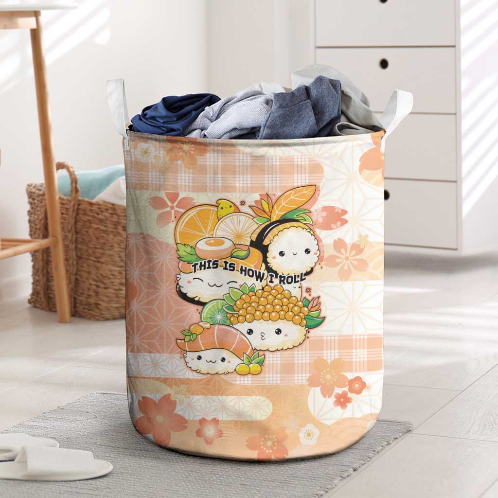 Japanese Kawaii Sushi Laundry Basket Peach Wagara Palaka This Is How I Roll - Wonder Print Shop