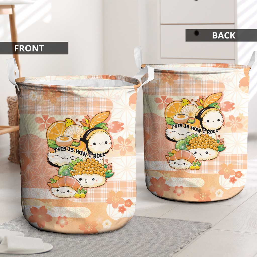 Japanese Kawaii Sushi Laundry Basket Peach Wagara Palaka This Is How I Roll - Wonder Print Shop